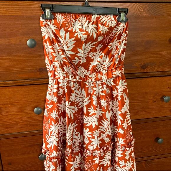 Boho Hawaiian leaf print dress - Picture 3 of 4
